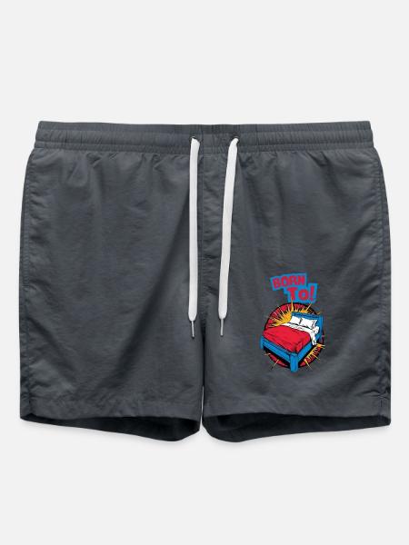 BORN TO SLEEP Bett - Langschläfer Schnarchen - Badeshorts - Anthrazit