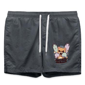 J' peux pas j'ai boxe - Short de bain - charbon - Devant - AI Model Male 185 light (185cm)