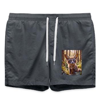 animaux africains super mignons – Renard à oreilles de chauve-souris - Short de bain - charbon - Devant - AI Model Male 185 light (185cm)