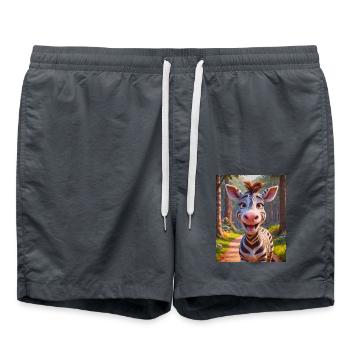 Animaux africains super mignons zèbre - Short de bain - charbon - Devant - AI Model Male 185 light (185cm)