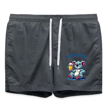 Koala Bear Beer Comic - Swim Trunks - anthracite - Front - AI Model Male 185 light (185cm)