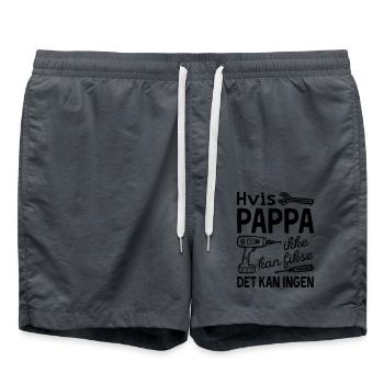 Wenn Papa es nicht reparieren kann, kann es niemand. - Badeshorts - Anthrazit - Vorne - AI Model Male 185 light (185cm)