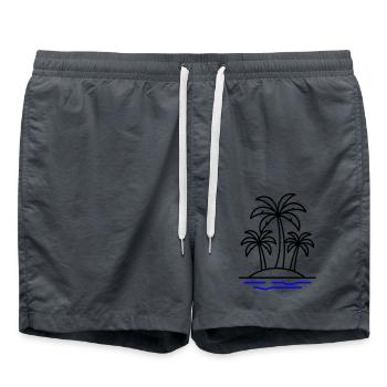 Palm Island Holidays - Swim Trunks - anthracite - Front - AI Model Male 185 light (185cm)