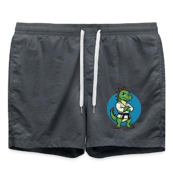 Karaté Dragon - Arts martiaux, Dessin animé - Short de bain - charbon - Devant - AI Model Male 185 light (185cm)