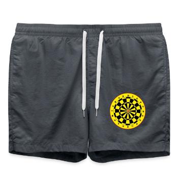 Dart, Dartpfeil, Darts, Sticker ,Dartscheibe - Badeshorts - Anthrazit - Vorne - AI Model Male 185 light (185cm)