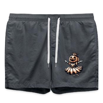 Halloween Pumpkin Princess with Crown - Swim Trunks - anthracite - Front - AI Model Male 185 light (185cm)