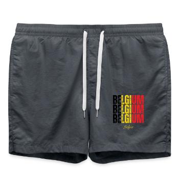 Drapeau de la Belgique, fierté belge - Short de bain - charbon - Devant - AI Model Male 185 light (185cm)