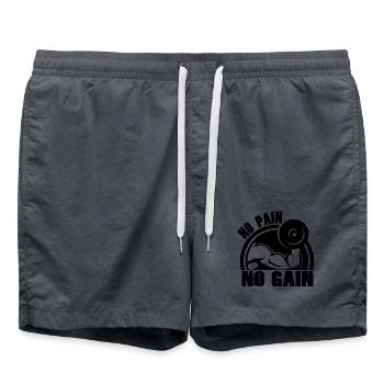 no pain no gain - Short de bain - charbon - Devant - AI Model Male 185 light (185cm)