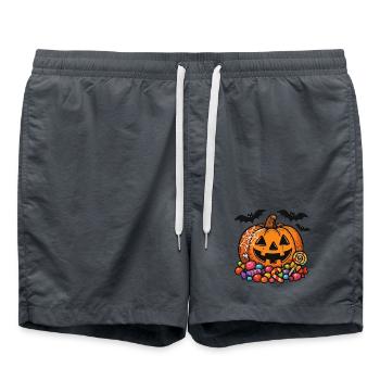 Halloween Candy Pumpkin Kids Shirt - Swim Trunks - anthracite - Front - AI Model Male 185 light (185cm)