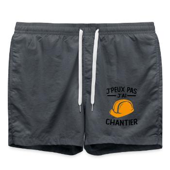 je peux pas j'ai chantier - Short de bain - charbon - Devant - AI Model Male 185 light (185cm)