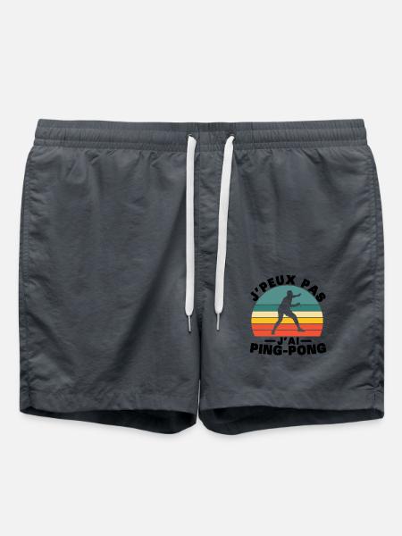 Je peux pas J'ai Ping pong Humour cadeau - Short de bain - charbon
