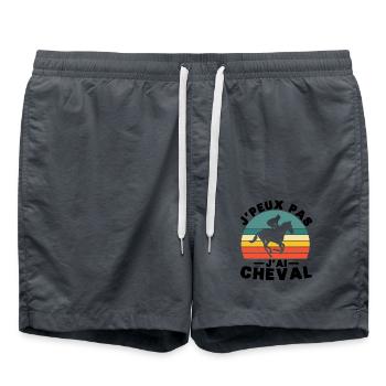 Ich kann nicht Ich habe Pferdehumor Geschenk - Badeshorts - Anthrazit - Vorne - AI Model Male 185 light (185cm)