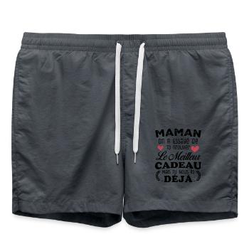 Maman on a essayé de te trouver le meilleur cadeau - Short de bain - charbon - Devant - AI Model Male 185 light (185cm)