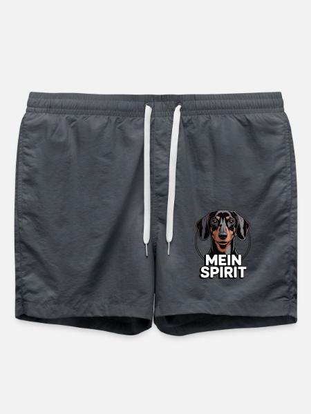 Dackel mein Spirit mein Seelenhund - Badeshorts - Anthrazit