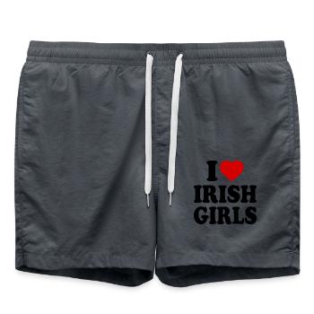 I love irish girls - Badeshorts - Anthrazit - Vorne - AI Model Male 185 light (185cm)