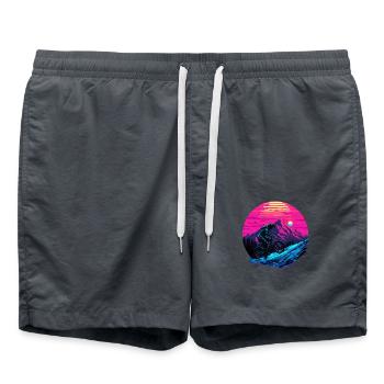 Mountian Biking Retro Bike Mountains - Swim Trunks - anthracite - Front - AI Model Male 185 light (185cm)