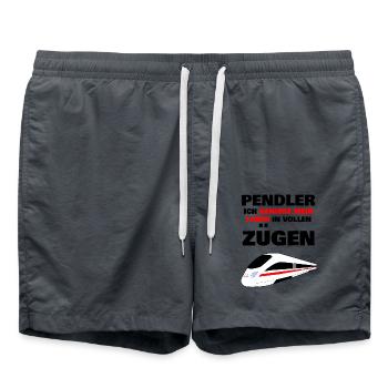 Pendler Ich genieße mein Leben in vollen Zügen - Badeshorts - Anthrazit - Vorne - AI Model Male 185 light (185cm)