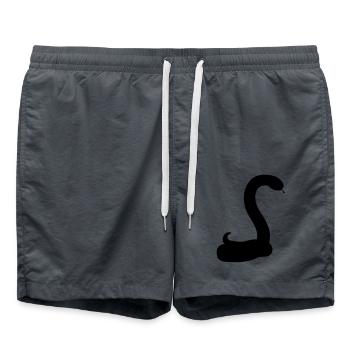 silhouette shadow snake face head gecko egg - Swim Trunks - anthracite - Front - AI Model Male 185 light (185cm)