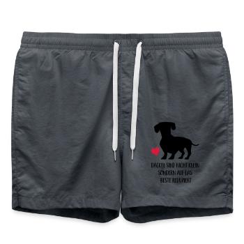 dackel sind nicht klein - Badeshorts - Anthrazit - Vorne - AI Model Male 185 light (185cm)