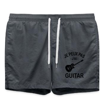 Je Peux Pas J'ai Guitare - Short de bain - charbon - Devant - AI Model Male 185 light (185cm)