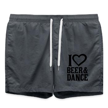 Bière et danse Amour - Short de bain - charbon - Devant - AI Model Male 185 light (185cm)