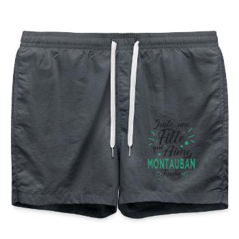 une fille aime montauban rugby club Montauban - Short de bain - charbon - Devant - AI Model Male 185 light (185cm)