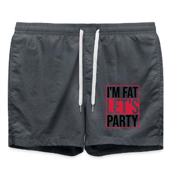 im fat lets party - Badeshorts - Anthrazit - Vorne - AI Model Male 185 light (185cm)