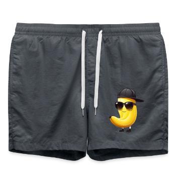 Cool Banana Gangster - Hip Hop Style Design - Swim Trunks - anthracite - Front - AI Model Male 185 light (185cm)