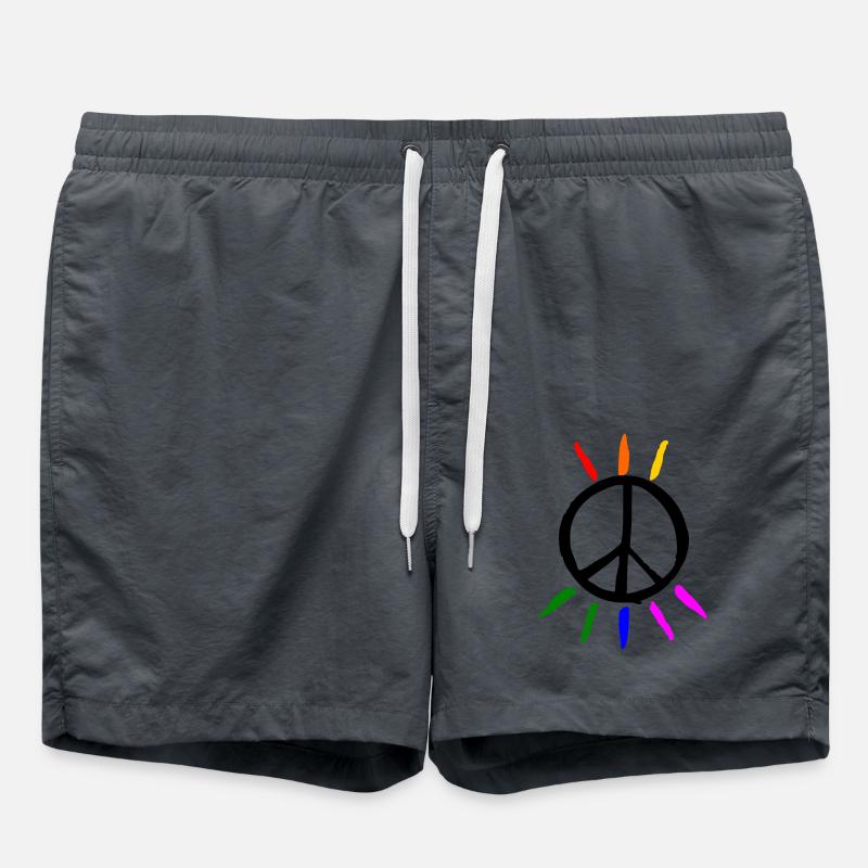 Peace - Swim Trunks - anthracite