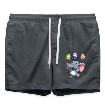 Elefant & Erpel Osterjonglage, Artisten Duo - Badeshorts - Anthrazit - Vorne - AI Model Male 185 light (185cm)
