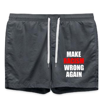 make racism wrong again - Short de bain - charbon - Devant - AI Model Male 185 light (185cm)