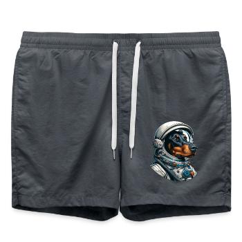 Doberman astronaut in space - Swim Trunks - anthracite - Front - AI Model Male 185 light (185cm)