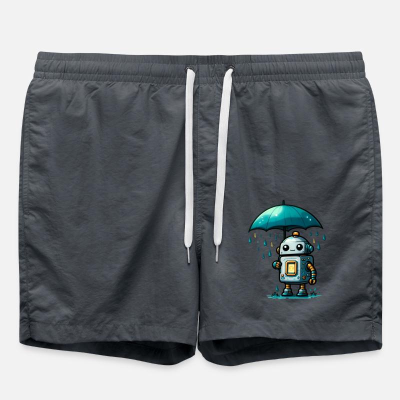 Robot in the rain - Swim Trunks - anthracite