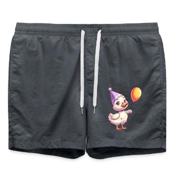 Gans Geburtstag Baby - Badeshorts - Anthrazit - Vorne - AI Model Male 185 light (185cm)