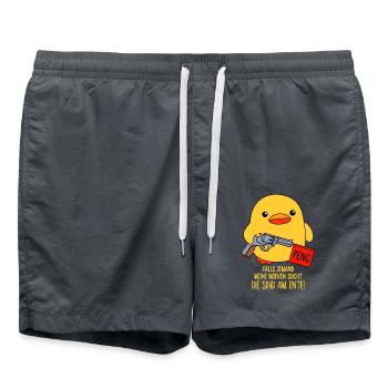 Falls jemand meine Nerven sucht - Die sind am Ente - Badeshorts - Anthrazit - Vorne - AI Model Male 185 light (185cm)