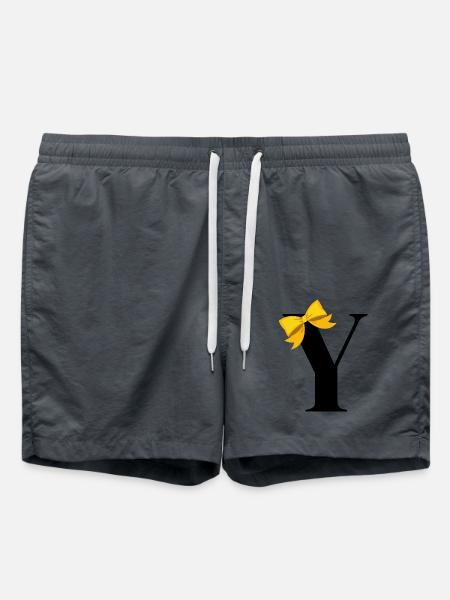 Letter y yellow bow - Swim Trunks - anthracite