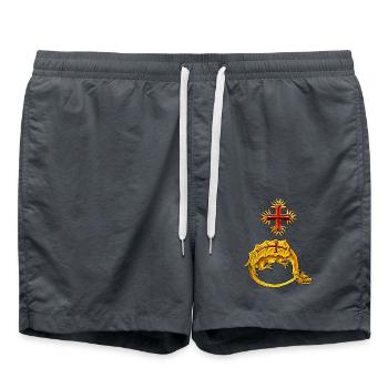 Order of the Dragon Vlad III - Swim Trunks - anthracite - Front - AI Model Male 185 light (185cm)