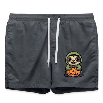 Faultier Halloween Comic Lustig - Badeshorts - Anthrazit - Vorne - AI Model Male 185 light (185cm)
