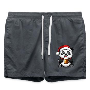 Panda Bière Noël - Short de bain - charbon - Devant - AI Model Male 185 light (185cm)