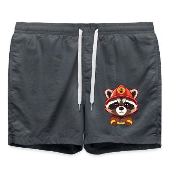 Héros raton laveur en tenue de pompier - Short de bain - charbon - Devant - AI Model Male 185 light (185cm)