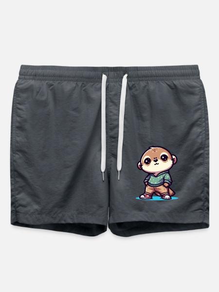 Linda nutria de dibujos animados en atuendo casual - Bañador - antracita