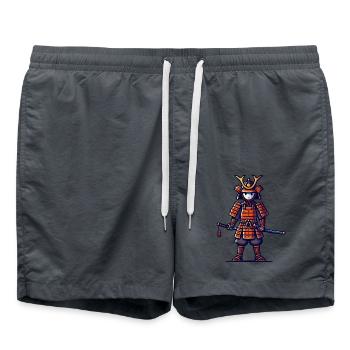 Bande dessinée de samouraï - Short de bain - charbon - Devant - AI Model Male 185 light (185cm)
