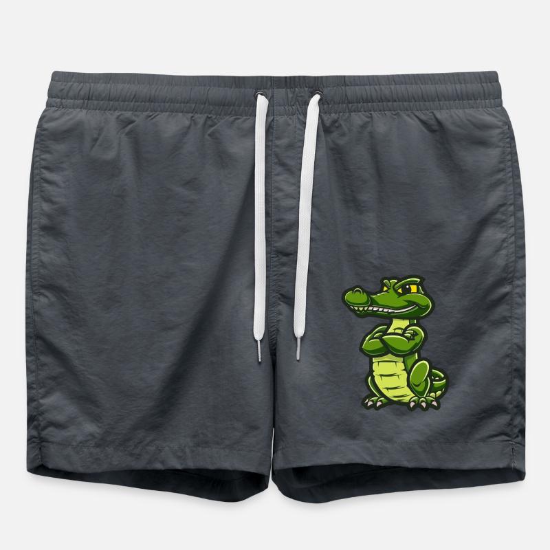 Alligator Comic - Swim Trunks - anthracite