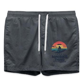 Minibike fan with heart - Swim Trunks - anthracite - Front - AI Model Male 185 light (185cm)
