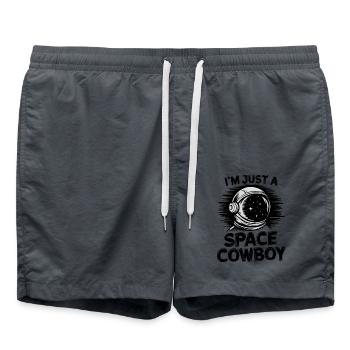 Ich bin nur ein Weltraum-Cowboy - Badeshorts - Anthrazit - Vorne - AI Model Male 185 light (185cm)
