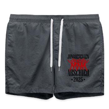 Bachelor party 2025 - Swim Trunks - anthracite - Front - AI Model Male 185 light (185cm)