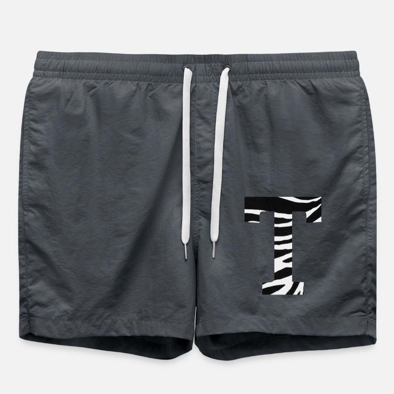 Letter t zebra - Swim Trunks - anthracite