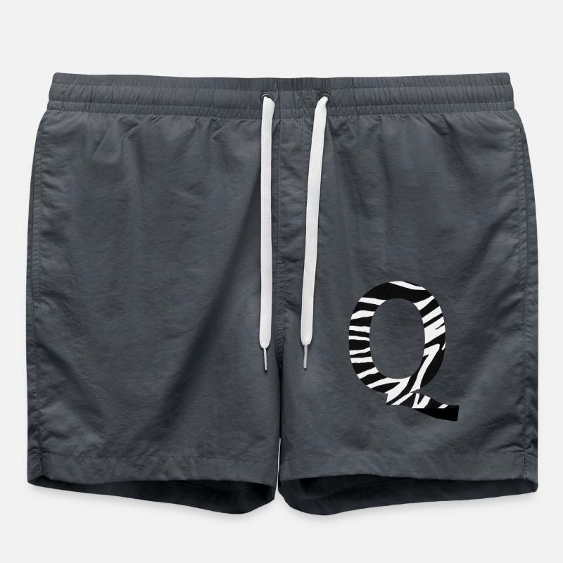 Letter q zebra - Swim Trunks - anthracite