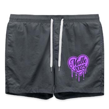 Malle 2025 Herz Liebe - Badeshorts - Anthrazit - Vorne - AI Model Male 185 light (185cm)
