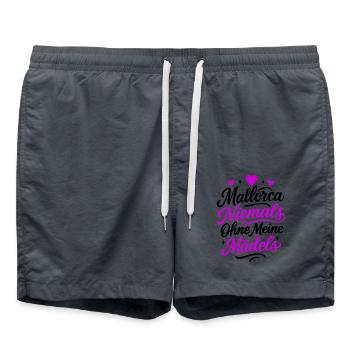 Mallorca Niemals Ohne Meine Mädels - Badeshorts - Anthrazit - Vorne - AI Model Male 185 light (185cm)